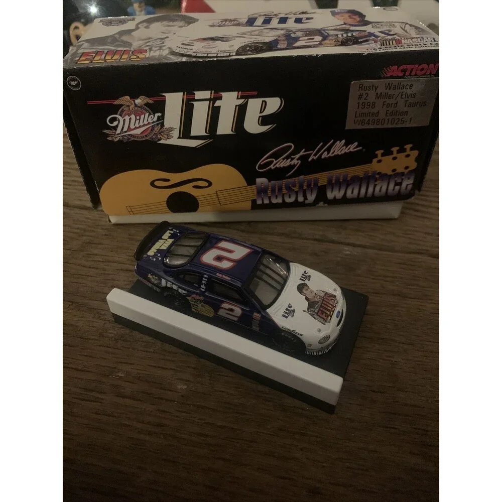 1998 Rusty Wallace Elvis Action 1:64 Ford Taurus #2 Miller Lite Nascar Diecast